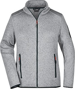 Dámská fleecová bunda James Nicholson knit fleece jacket women, šedá/červená, vel. M