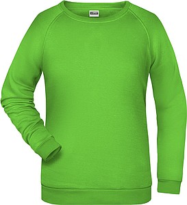 Dámská mikina James Nicholson sweatshirt women, jasně zelená, vel. XS