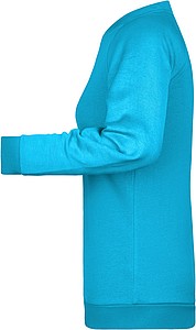 Dámská mikina James Nicholson sweatshirt women, tyrkysová, vel. XS
