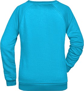 Dámská mikina James Nicholson sweatshirt women, tyrkysová, vel. XS