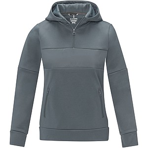Dámská mikina s kapucí a čtvrtinovým zipem Elevate SAYAN, šedá, vel. M