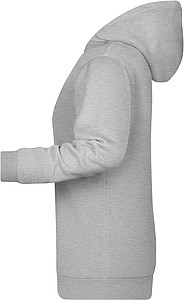 Dámská mikina s kapucí James Nicholson sweat hoodie women, tmavě šedý melír, vel. S