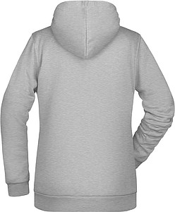 Dámská mikina s kapucí James Nicholson sweat hoodie women, tmavě šedý melír, vel. S
