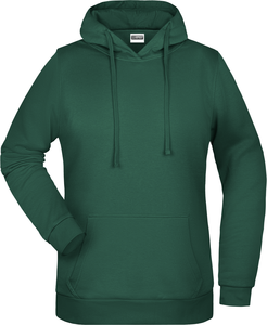 Dámská mikina s kapucí James Nicholson sweat hoodie women, tmavě zelená, vel. 3XL