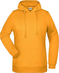 Dámská mikina s kapucí James Nicholson sweat hoodie women, tmavě žlutá, vel. 3XL