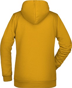 Dámská mikina s kapucí James Nicholson sweat hoodie women, tmavě žlutá, vel. 3XL