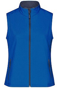 Dámská vesta James & Nicholson Promo softshell, modrá/námořní modrá, velikost L