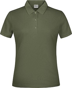 Dámské piqué polo James & Nicholson, sv. vojenská zelená, XS