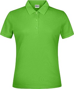 Dámské piqué polo James & Nicholson, světle zelená, L - reklamní polokošile