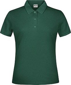 Dámské piqué polo James & Nicholson, tmavě zelená, M - reklamní polokošile