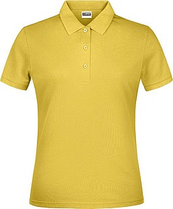 Dámské piqué polo James & Nicholson, žlutá, M - reklamní polokošile