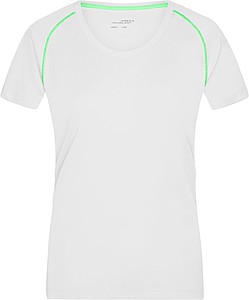 Dámské sportovní tričko James Nicholson sports T-shirt women, bílá/zelená, vel. XS