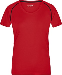 Dámské sportovní tričko James Nicholson sports T-shirt women, červená/černá, vel. S