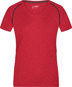 Dámské sportovní tričko James Nicholson sports T-shirt women, červený melír/černá, vel. XS