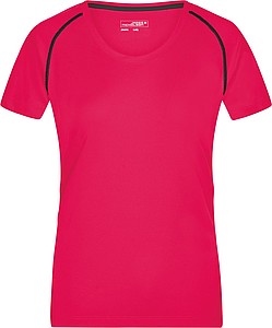 Dámské sportovní tričko James Nicholson sports T-shirt women, růžová/černá, vel. XS
