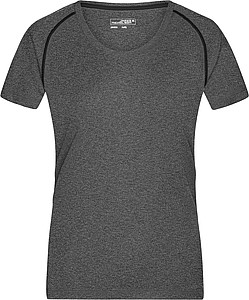 Dámské sportovní tričko James Nicholson sports T-shirt women, šedý melír/černá, vel. M