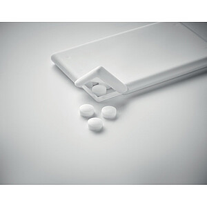 Dávkovač mentolek ve tvaru kreditní karty, 6g, bílý