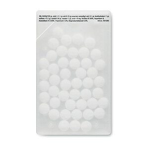 Dávkovač mentolek ve tvaru kreditní karty, 6g, transparentní