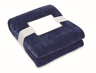 Deka 120x150cm, RPET fleece, modrá - deka s vlastním potiskem