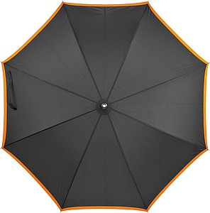 Deštník, automatické otvírání, černý, oranžový okraj