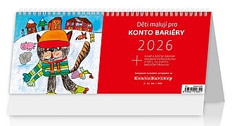 Děti malují pro Konto Bariéry 2026, stolní kalendář - reklamní kalendáře