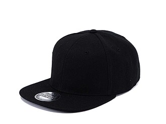 Dětská 6panelová kšiltovka s rovným kšiltem, černá - reklamní kšiltovky