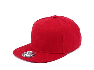 Dětská 6panelová kšiltovka s rovným kšiltem, červená