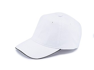 Dětská šestipanelová kšiltovka, bílá