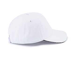 Dětská šestipanelová kšiltovka, bílá