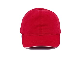 Dětská šestipanelová kšiltovka, červená