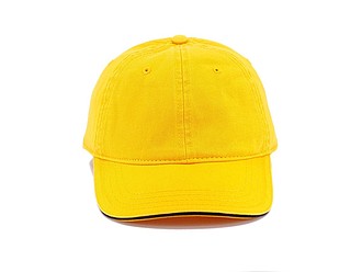 Dětská šestipanelová kšiltovka, žlutá