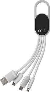 DEZIDER Nabíjecí kabel 4v1 s karabinou, bílá