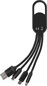 DEZIDER Nabíjecí kabel 4v1 s karabinou, černá