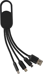 DEZIDER Nabíjecí kabel 4v1 s karabinou, černá
