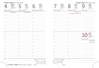 Diář týdenní diář B6 Vario Hearts s gumičkou 2026