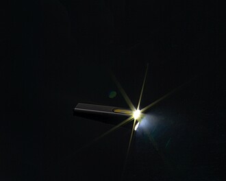 Dobíjecí COB baterka s bočním světlem, šedá