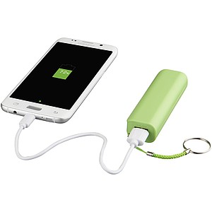 DORISA Powerbanka 1200 mAh s kroužkem na klíče, světle zelená