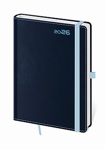Double Blue 2026 diář kapesní, modrý s modrou gumičkou