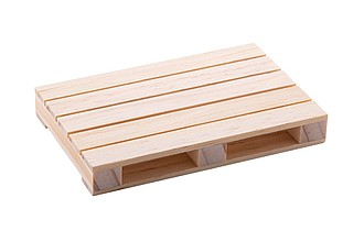 Dřevěný podtácek ve tvaru mini palety - reklamní ubrusy