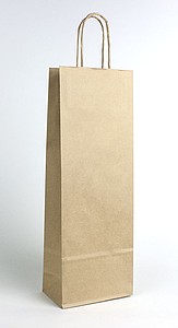 DUNEO Papírová taška na víno 14x8x39 cm, hnědá - taška s vlastním potiskem