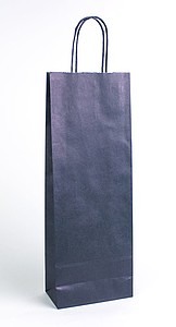 DUNEO Papírová taška na víno 15 x 8 x 40 cm, modrá - taška s vlastním potiskem