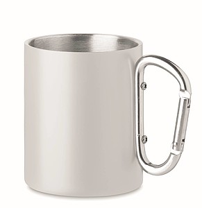 Dvojstěnný kovový hrnek, 300ml, bílý