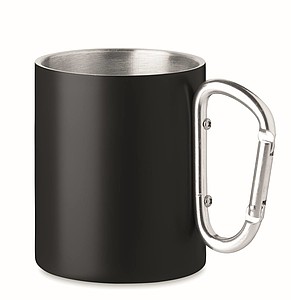 Dvojstěnný kovový hrnek, 300ml, černý