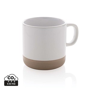 Dvoubarevný keramický hrnek, 360ml, bílý - reklamní hrnky