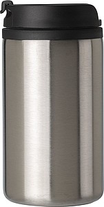 Dvouplášťová termoska z nerezové oceli. Objem 300ml. Stříbrná. - termohrnek s vlastním potiskem