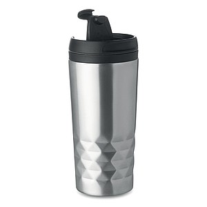 Dvoustěnný cestovní hrnek z nerezové oceli, uvnitř plast, 280 ml - reklamní předměty