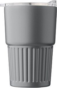 Dvoustěnný cestovní hrnek z recyklované nerezové oceli 450 ml, šedá