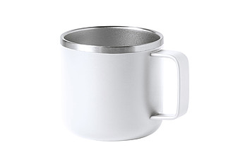 Dvoustěnný nerezový hrnek, 350ml, bílý - reklamní hrnky