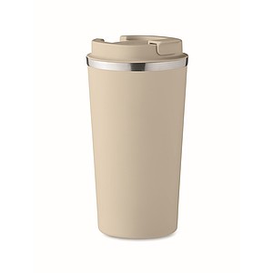Dvoustěnný nerezový hrnek, 510ml, béžový - termohrnek s vlastním potiskem