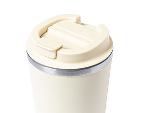 Dvoustěnný nerezový termo hrnek, 350ml, béžový